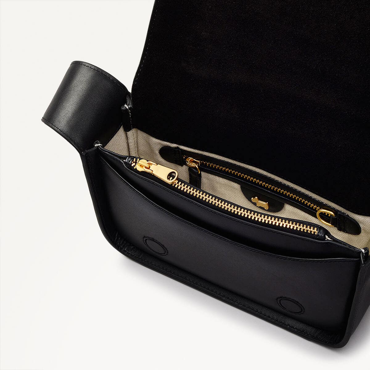 Westwell Lane Leather Small Flapover Crossbody Bag In Black - RUTHERFORD & Co
