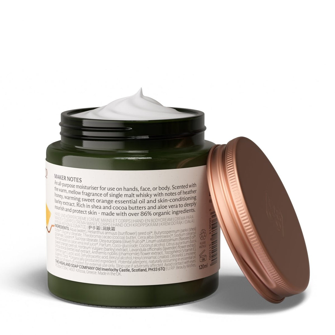 Whisky & Honey Moisturiser 120ml - RUTHERFORD & Co
