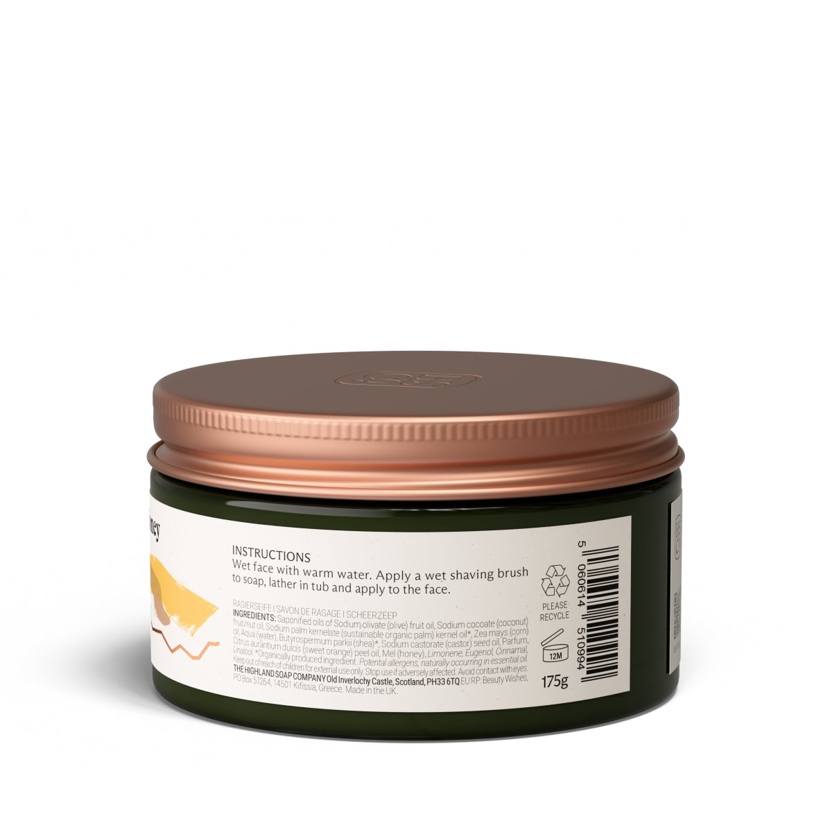 Whisky & Honey Shaving Soap 175g - RUTHERFORD & Co