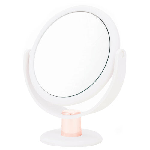 White and Rose Gold Stem Vanity Mirror X10 magnification