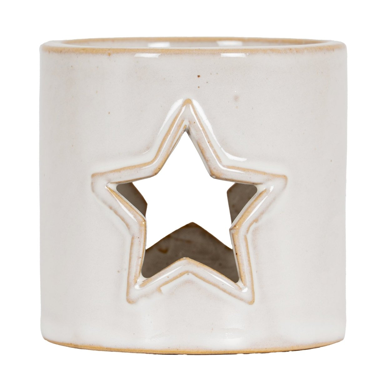 White Ceramic Star Cut-Out Tealight Holder - RUTHERFORD & Co