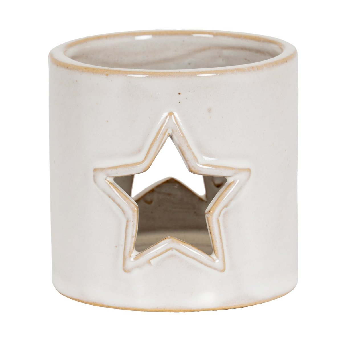 White Ceramic Star Cut-Out Tealight Holder - RUTHERFORD & Co