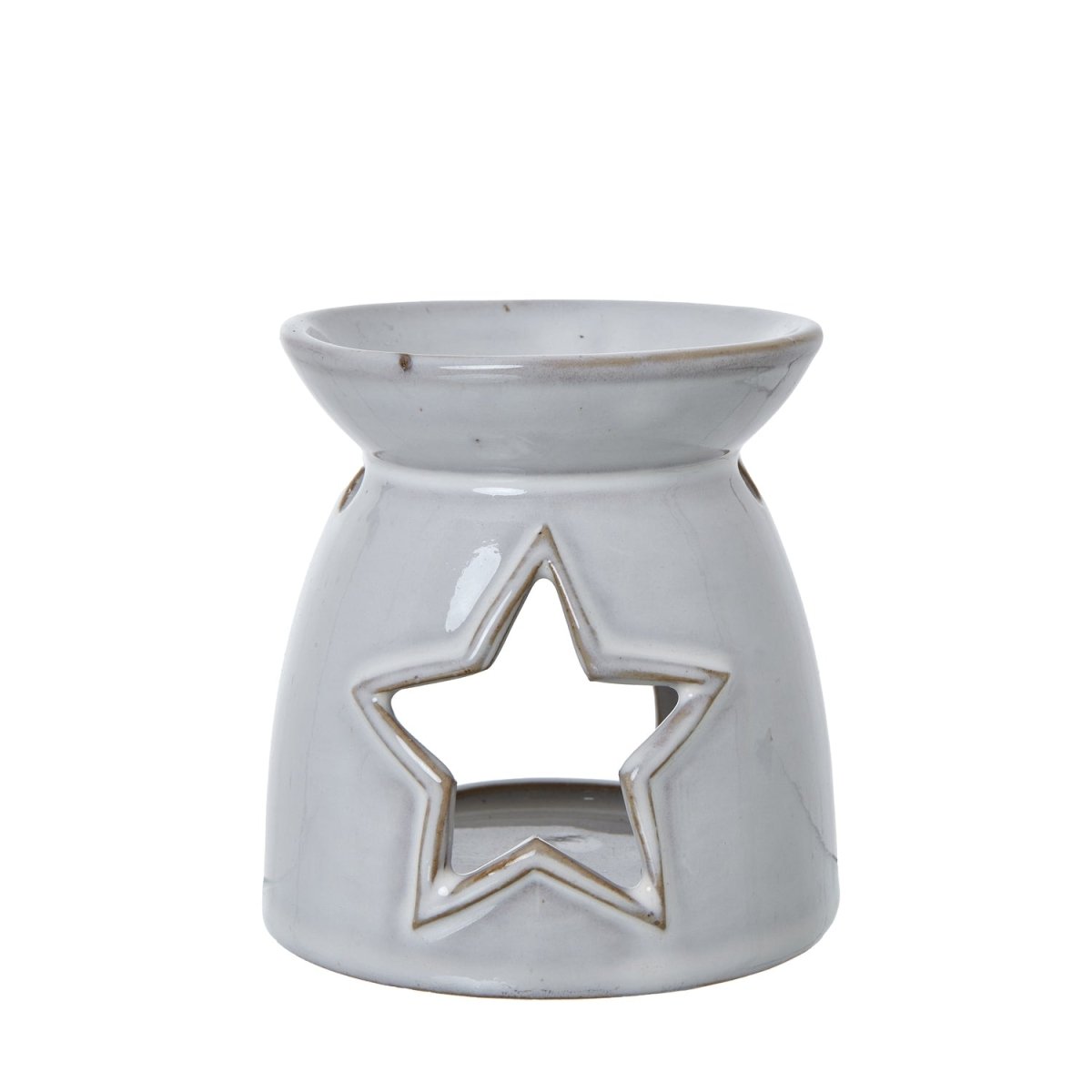 White Ceramic Star Cut-Out Wax Melt Tealight Holder - RUTHERFORD & Co