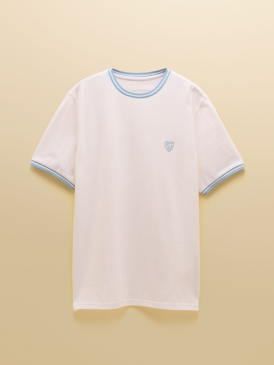 White Classic Fit Cotton Pique T-Shirt - RUTHERFORD & Co
