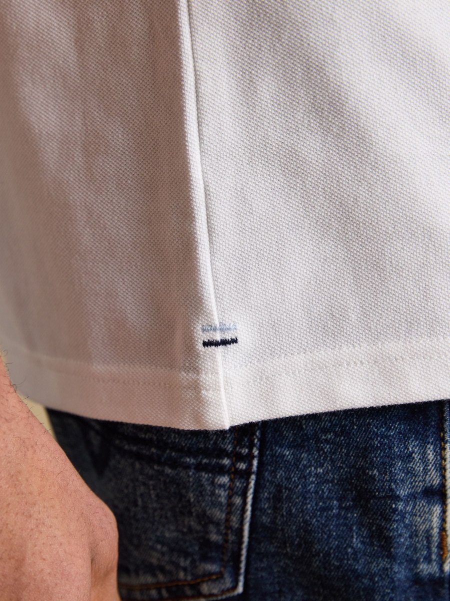 White Classic Fit Cotton Pique T-Shirt - RUTHERFORD & Co