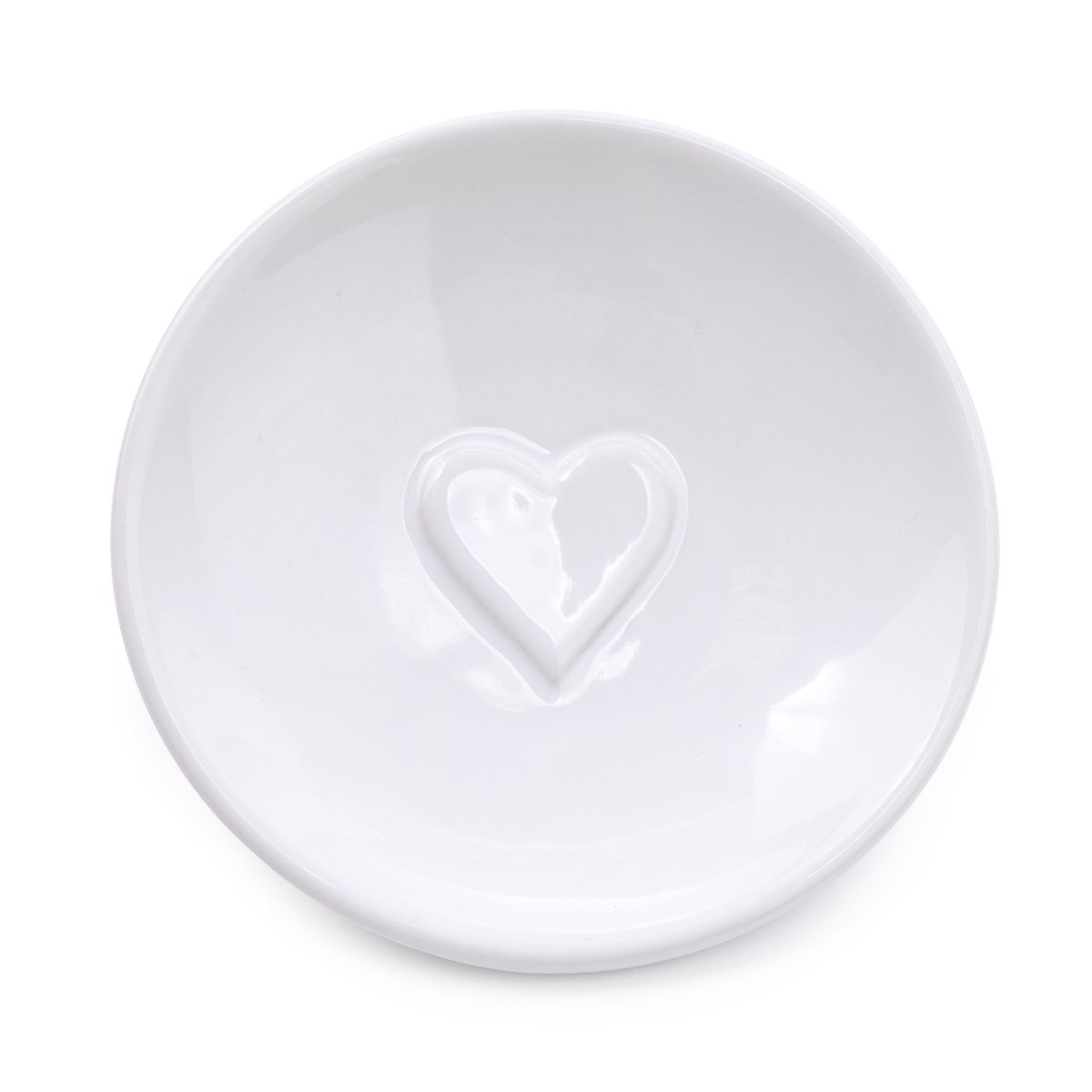 White Embossed Heart Soap Dish - RUTHERFORD & Co