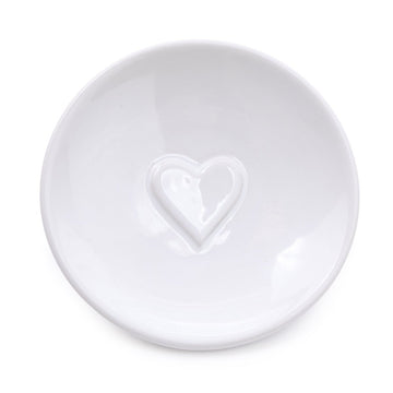 White Embossed Heart Soap Dish - RUTHERFORD & Co