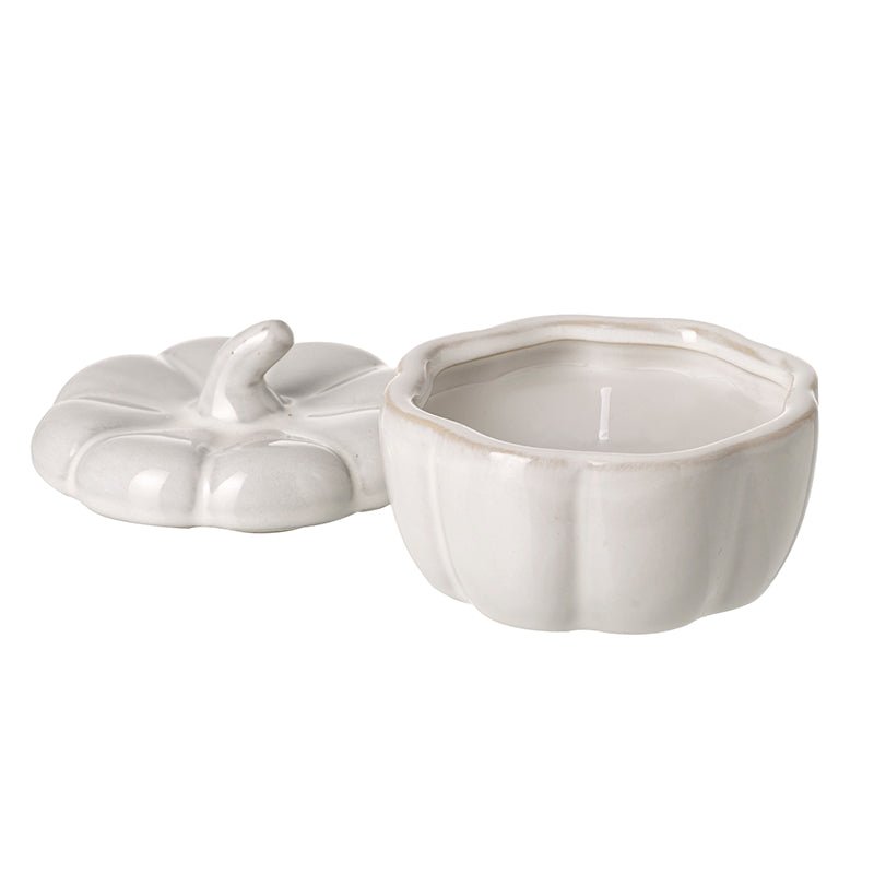 White Porcelain Pumpkin Candle - RUTHERFORD & Co