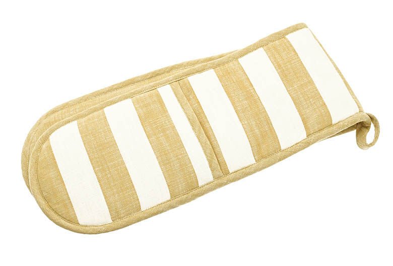 Wide stripe double oven glove honeydew - RUTHERFORD & Co