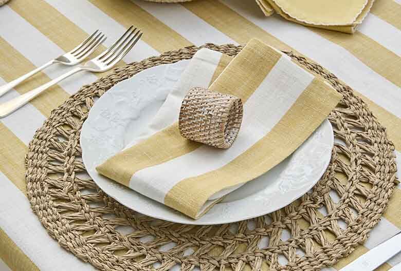Wide stripe napkin honeydew (set of 4) - RUTHERFORD & Co