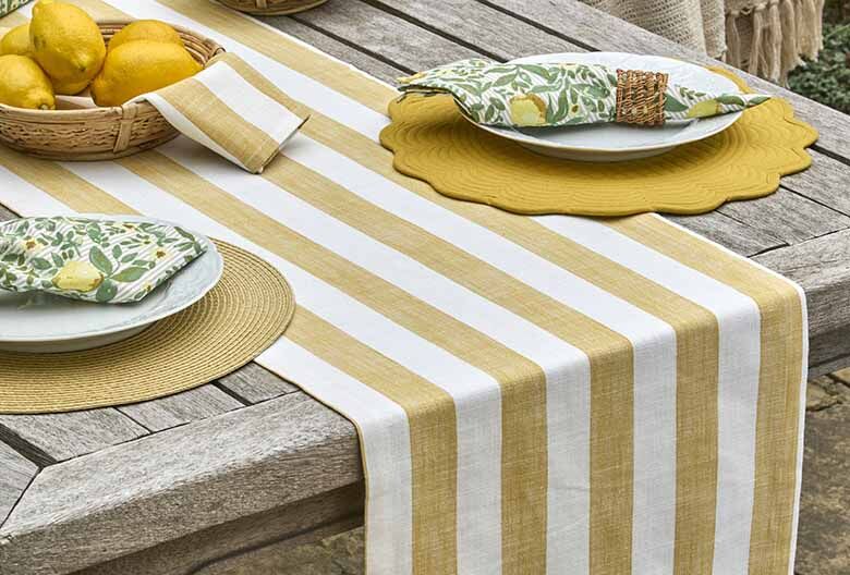 Wide stripe runner honeydew - RUTHERFORD & Co