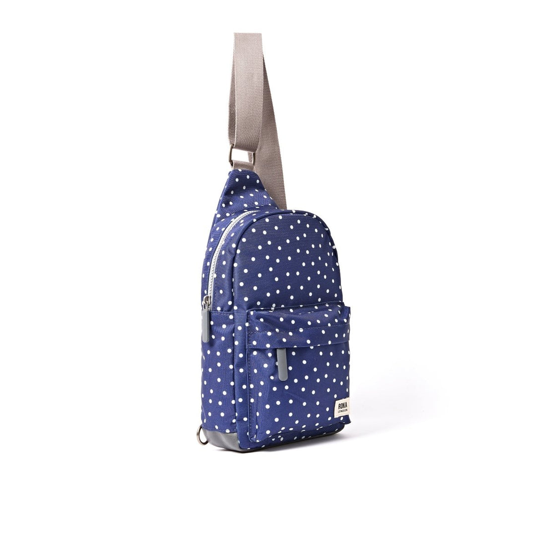 Willesden Sling Bag in Navy Polka Dot - RUTHERFORD & Co