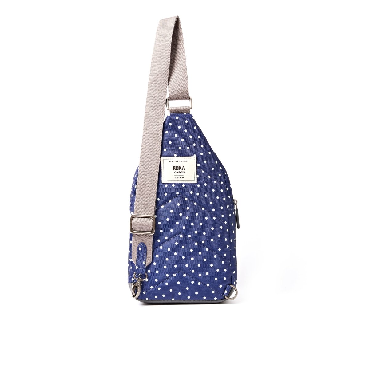 Willesden Sling Bag in Navy Polka Dot - RUTHERFORD & Co