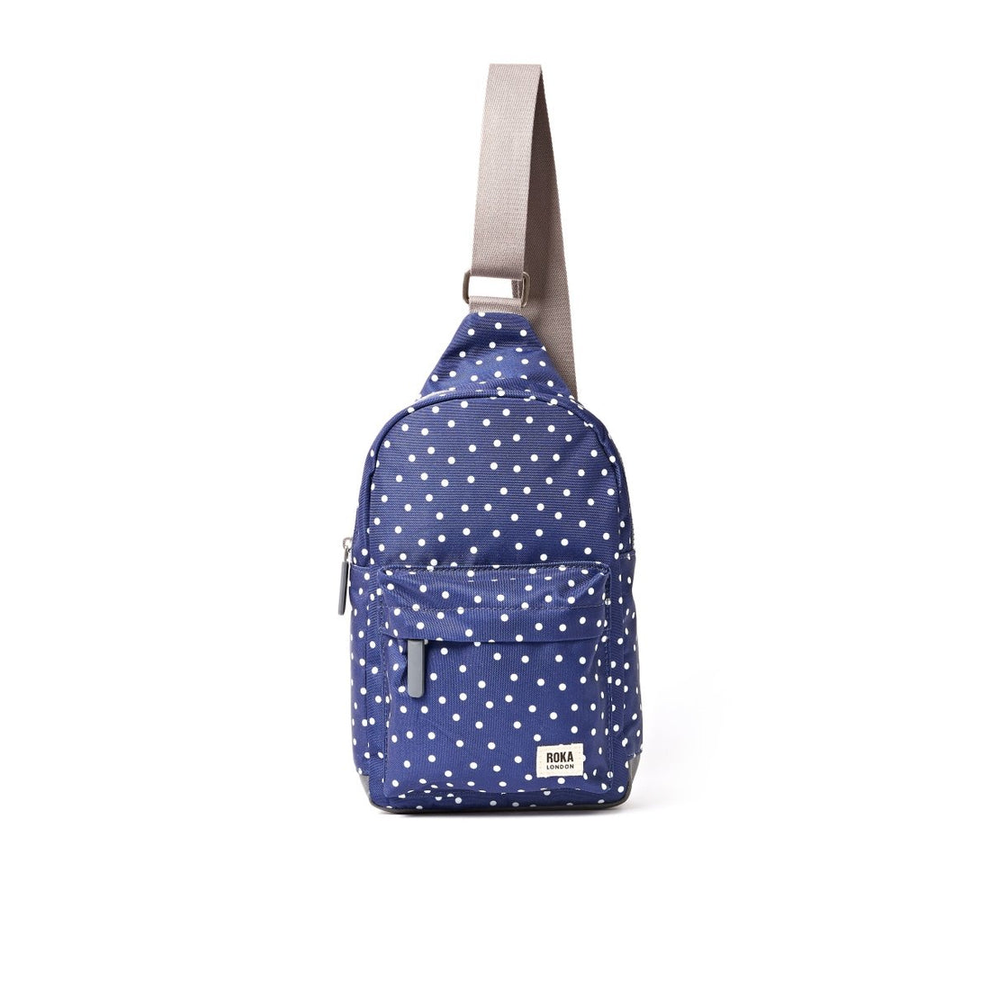 Willesden Sling Bag in Navy Polka Dot - RUTHERFORD & Co