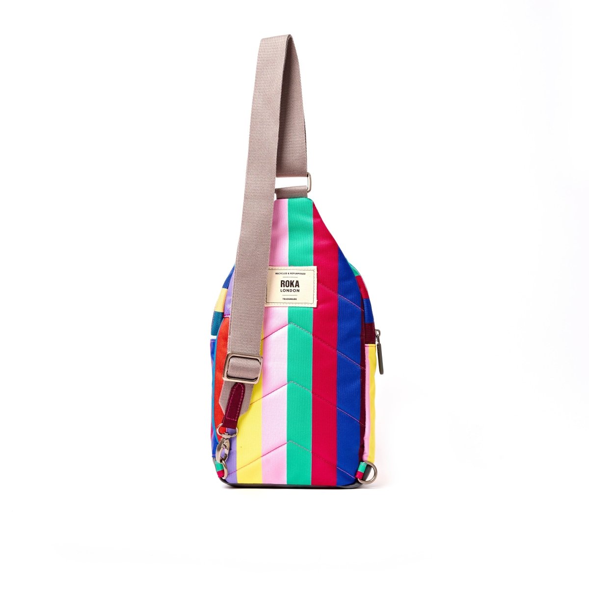 Willesden Sling Bag in Wide Multi Stripe - RUTHERFORD & Co
