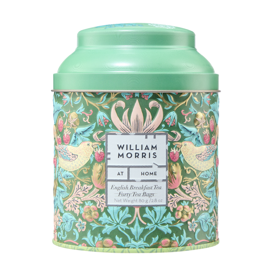 William Morris At Home English Breakfast, Tin of 40x Tea Bags - RUTHERFORD & Co