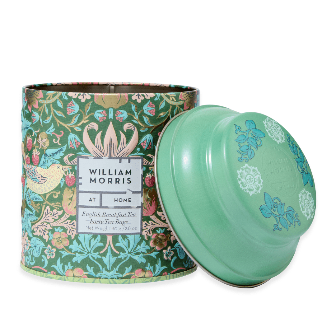 William Morris At Home English Breakfast, Tin of 40x Tea Bags - RUTHERFORD & Co