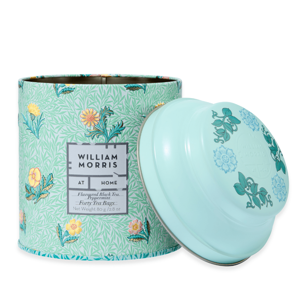 William Morris At Home Flavoured Black Tea Peppermint, Tin of 40x Tea - RUTHERFORD & Co