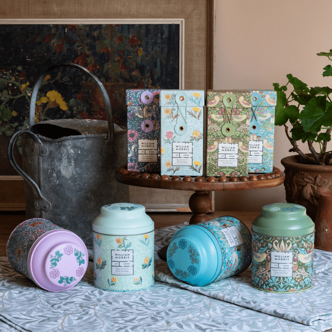William Morris At Home Flavoured Black Tea Peppermint, Tin of 40x Tea - RUTHERFORD & Co