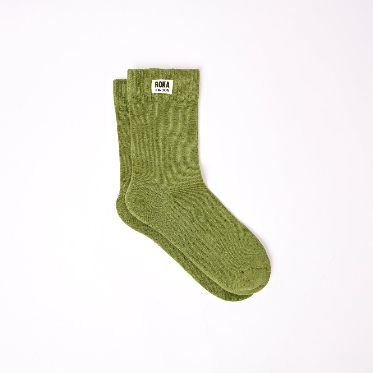 Wimbledon Crew Socks for Men in Avocado - RUTHERFORD & Co