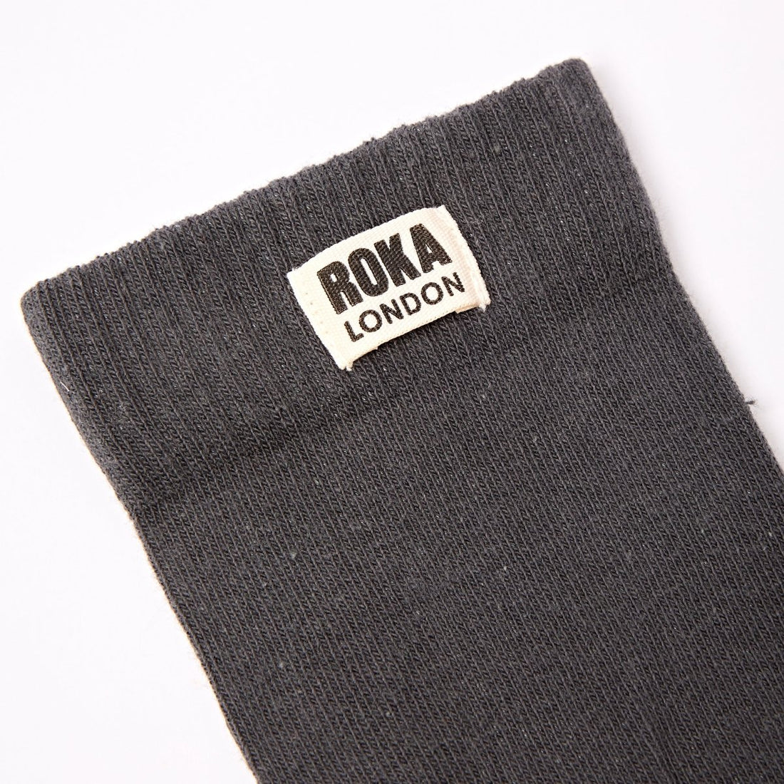 Wimbledon Crew Socks for Men in Faded Black - RUTHERFORD & Co