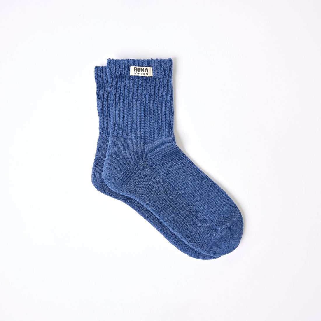 Windsor Crew Socks for Men in Coastal Blue - RUTHERFORD & Co