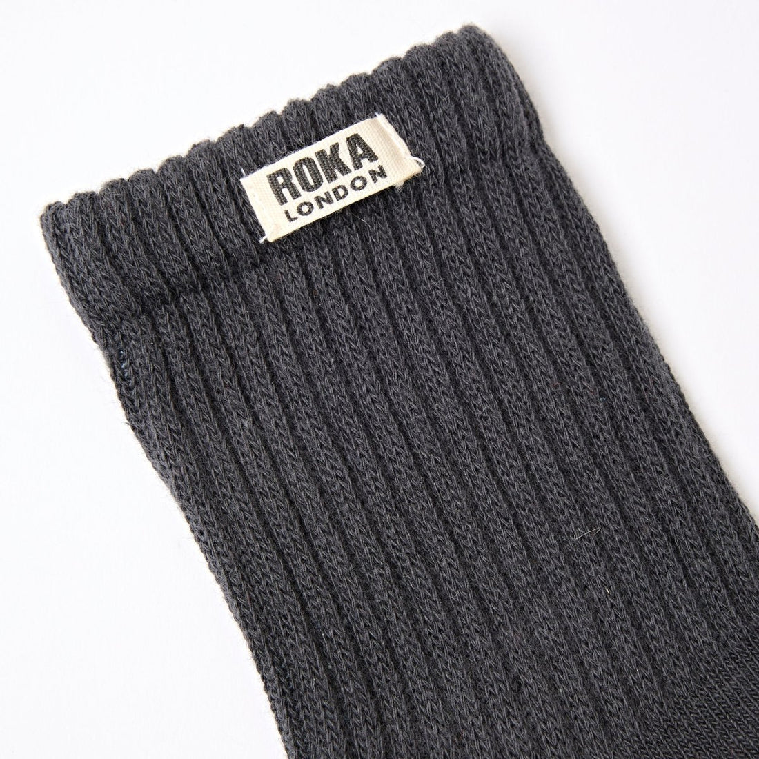 Windsor Crew Socks for Men in Faded Black - RUTHERFORD & Co