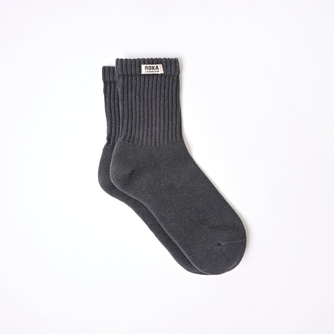 Windsor Crew Socks for Men in Faded Black - RUTHERFORD & Co