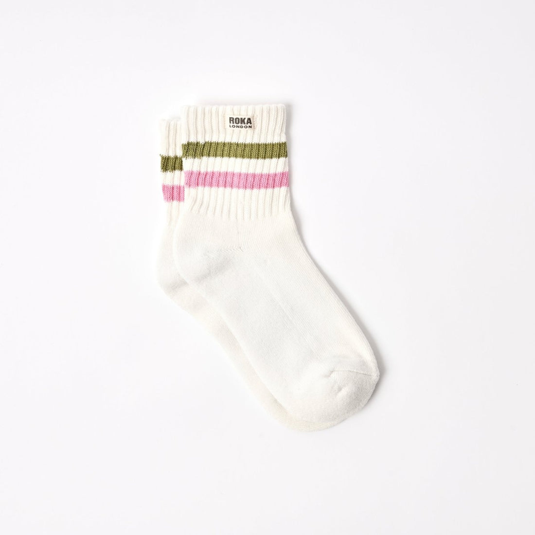 Windsor Stripe Crew Socks for Women - RUTHERFORD & Co
