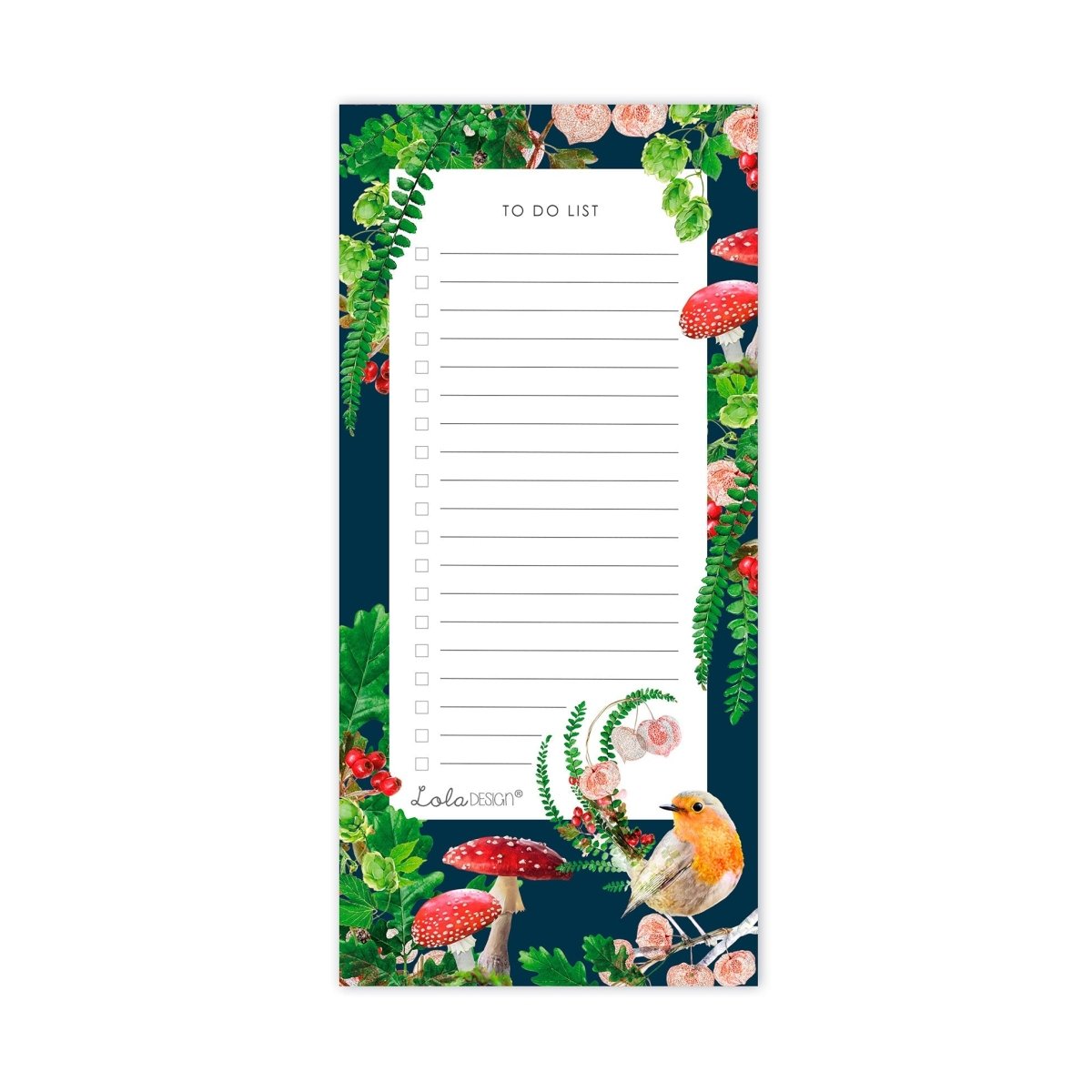 Winter Robin Magnetic To Do List Pad by Lola Design - RUTHERFORD & Co