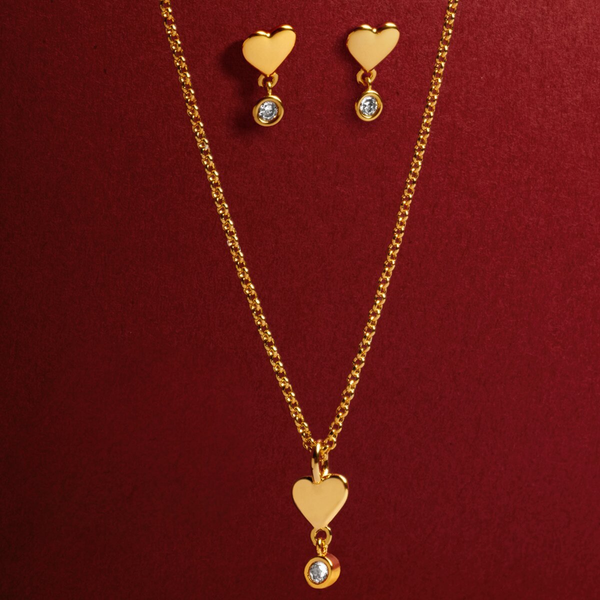 With Love 'Heart of Gold' Necklace and Earrings Set - RUTHERFORD & Co