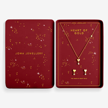 With Love 'Heart of Gold' Necklace and Earrings Set - RUTHERFORD & Co