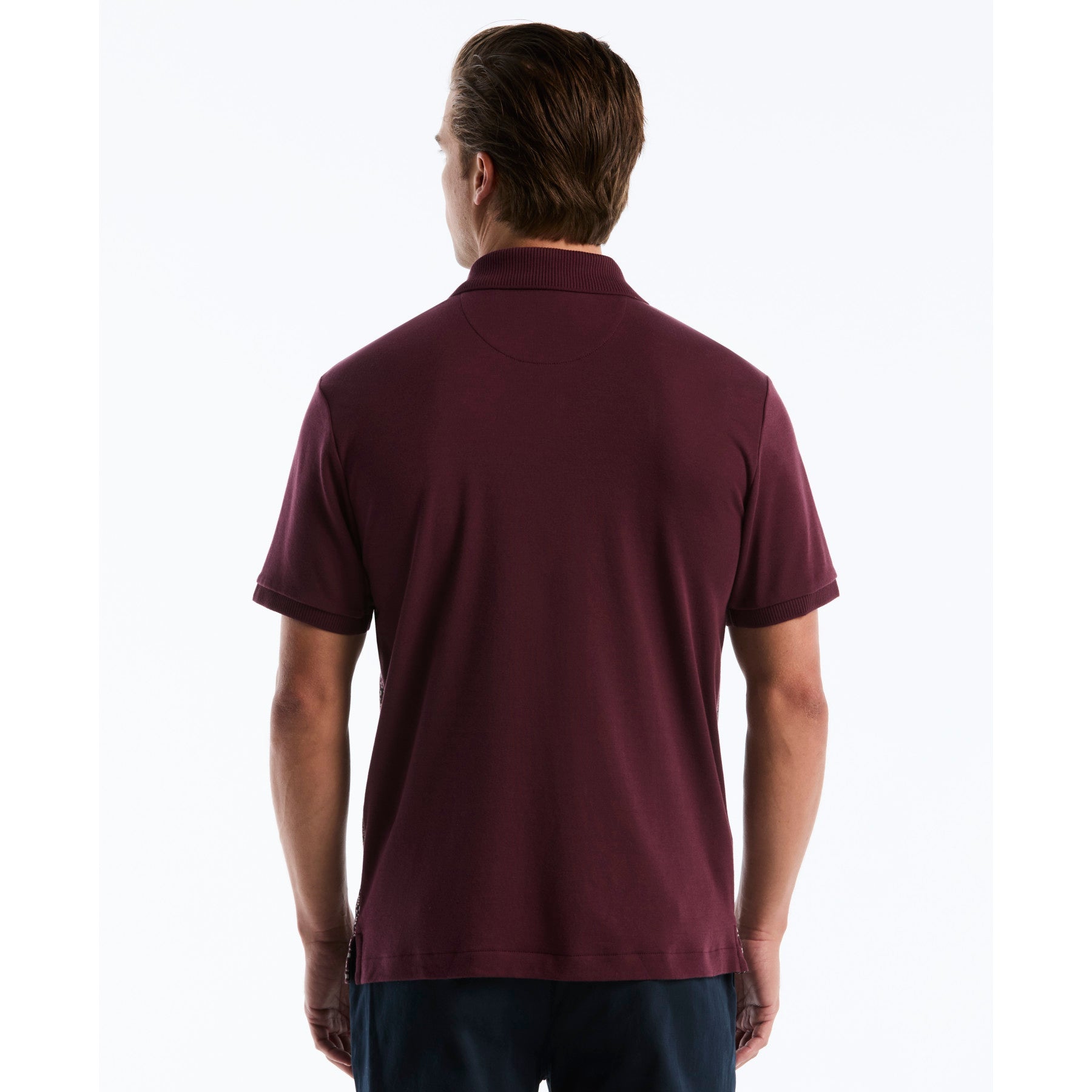 Jacquard Front Fairisle Polo In Port Royale