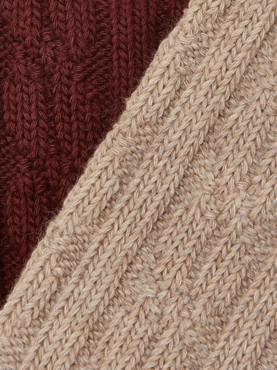 Women's Cable Knit Oat & Berry Socks 2 Pack (Size 4–8) - RUTHERFORD & Co
