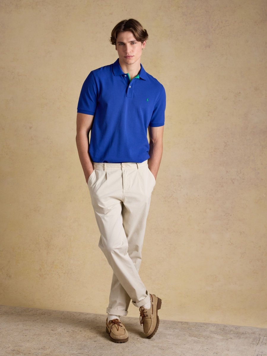 Woody Bright Blue Cotton Pique Polo Shirt - RUTHERFORD & Co