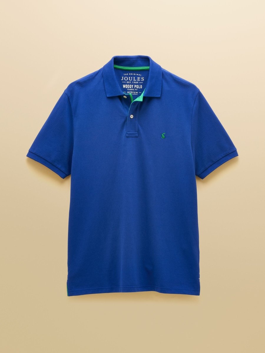 Woody Bright Blue Cotton Pique Polo Shirt - RUTHERFORD & Co