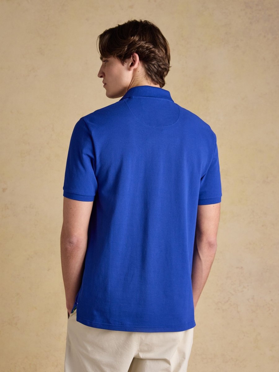 Woody Bright Blue Cotton Pique Polo Shirt - RUTHERFORD & Co