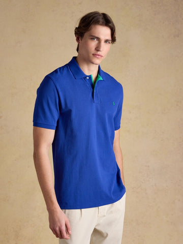 Woody Bright Blue Cotton Pique Polo Shirt - RUTHERFORD & Co