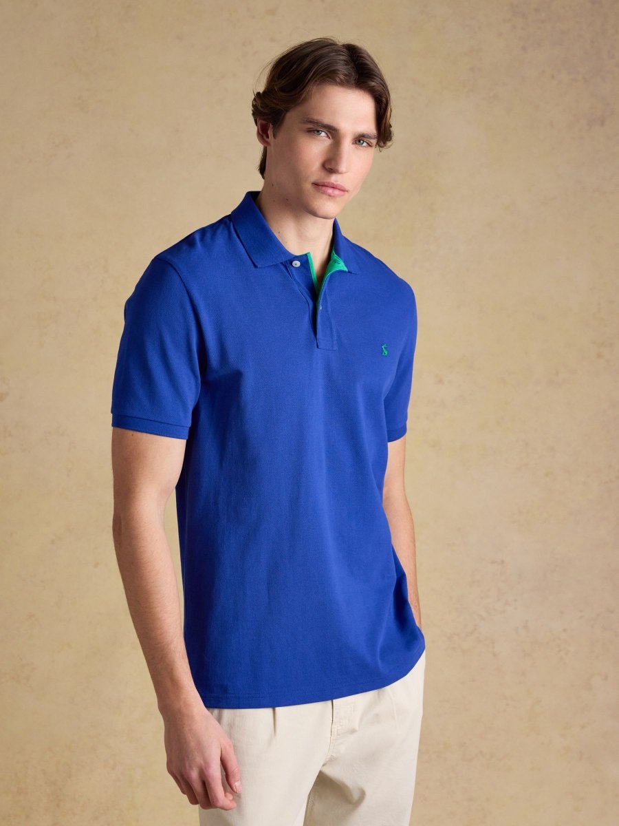 Woody Bright Blue Cotton Pique Polo Shirt - RUTHERFORD & Co
