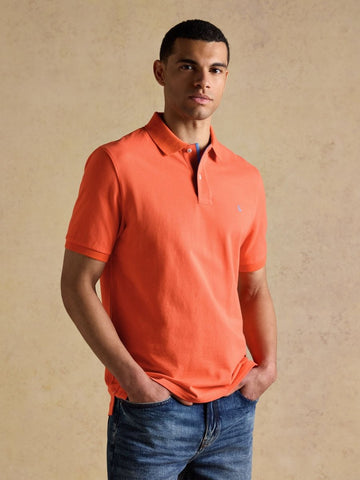 Woody Bright Orange Cotton Pique Polo Shirt - RUTHERFORD & Co