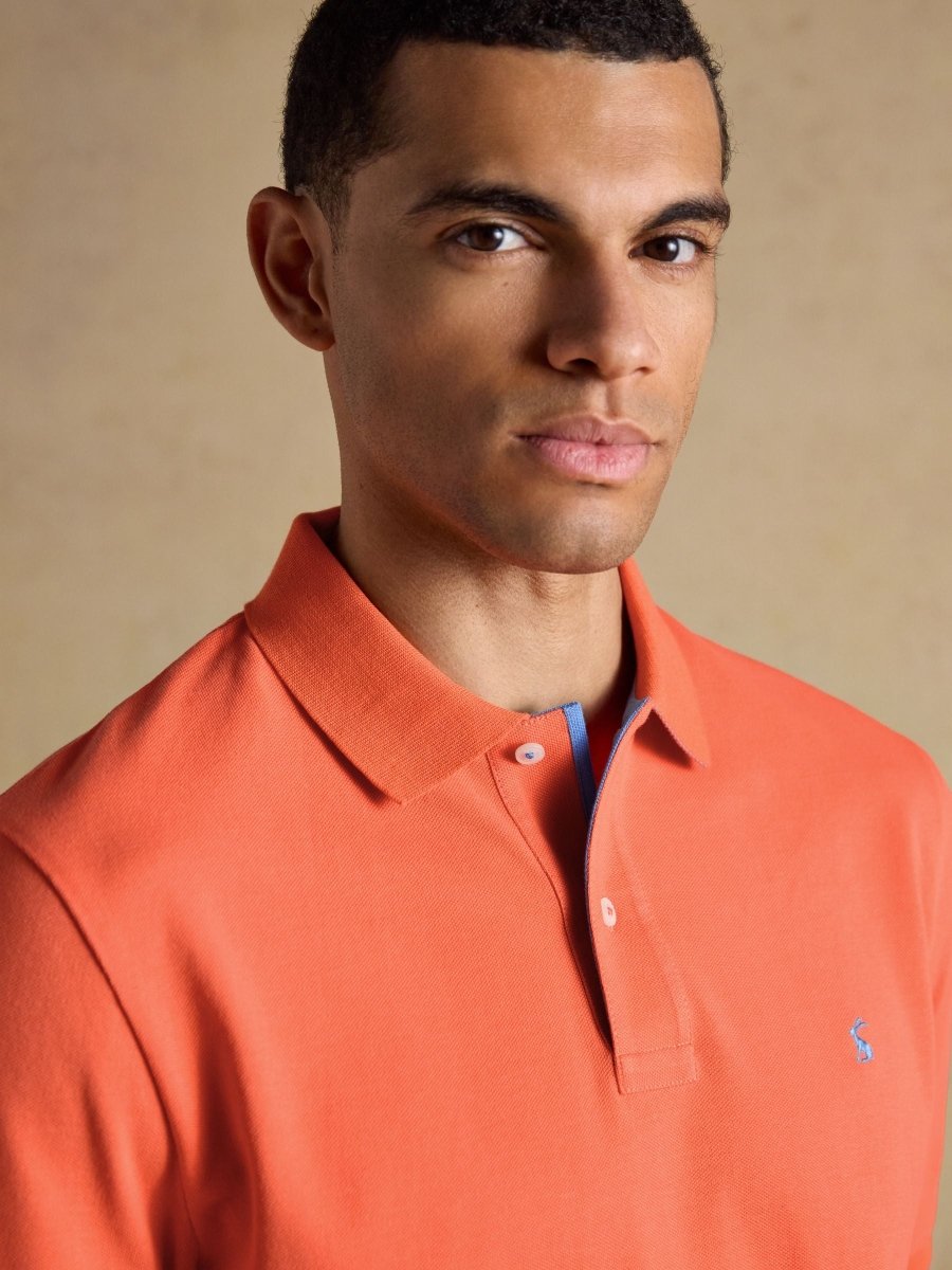 Woody Bright Orange Cotton Pique Polo Shirt - RUTHERFORD & Co