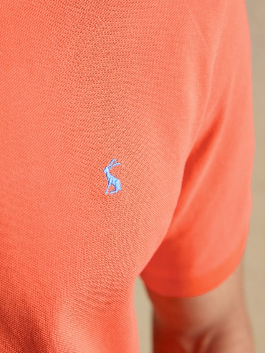 Woody Bright Orange Cotton Pique Polo Shirt - RUTHERFORD & Co
