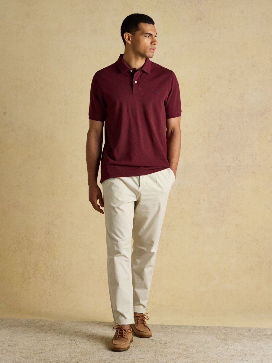 Woody Burgundy Cotton Pique Polo Shirt - RUTHERFORD & Co
