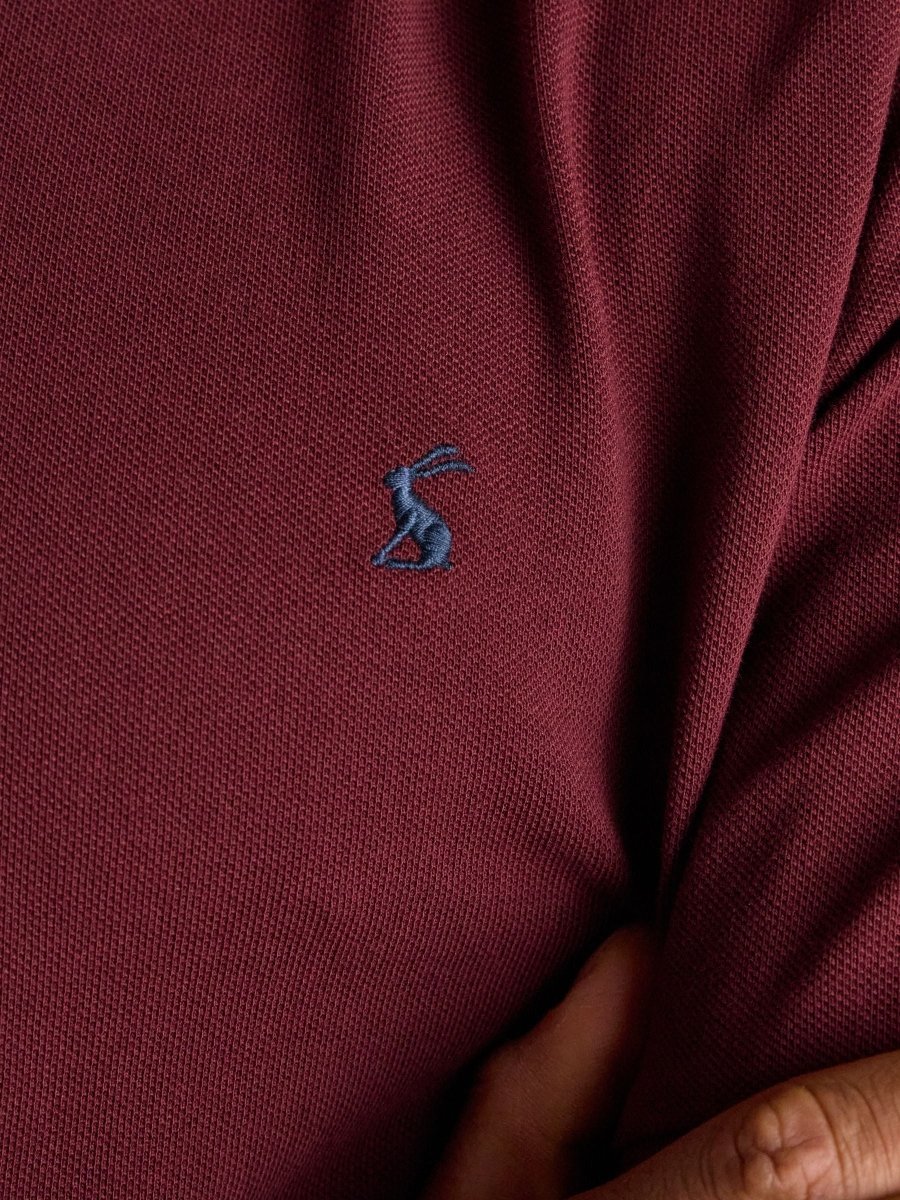 Woody Burgundy Cotton Pique Polo Shirt - RUTHERFORD & Co