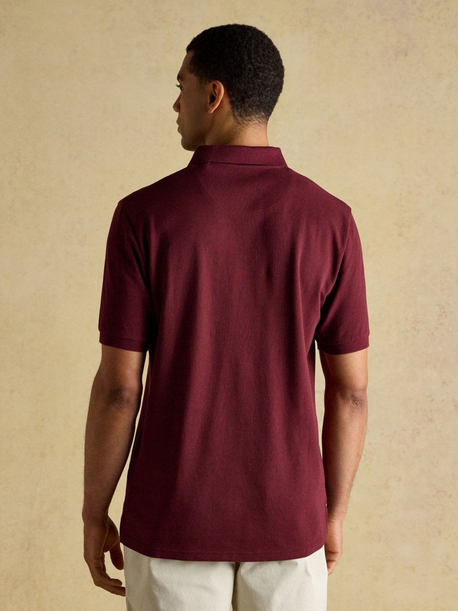 Woody Burgundy Cotton Pique Polo Shirt - RUTHERFORD & Co