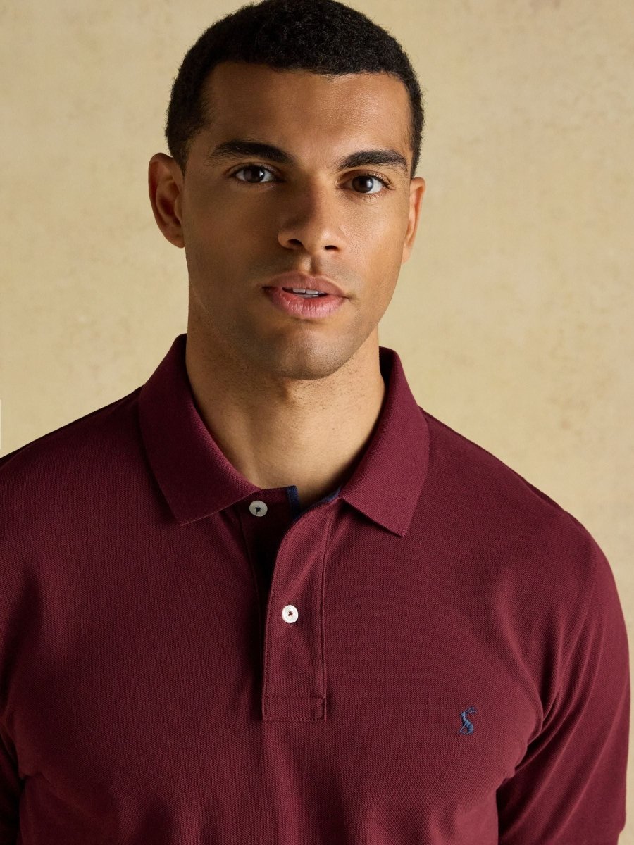 Woody Burgundy Cotton Pique Polo Shirt - RUTHERFORD & Co