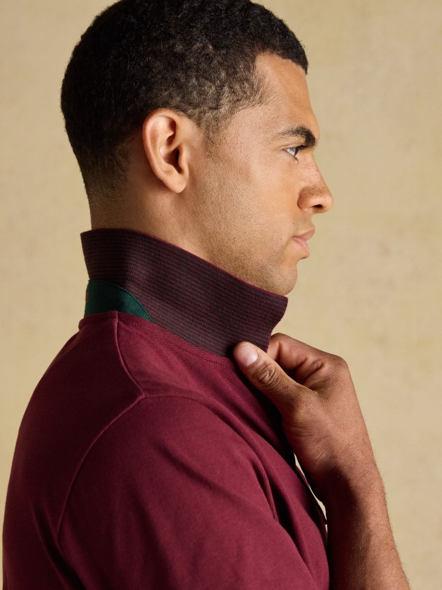 Woody Burgundy Red Cotton Pique Polo Shirt - RUTHERFORD & Co