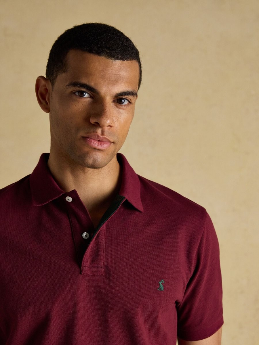 Woody Burgundy Red Cotton Pique Polo Shirt - RUTHERFORD & Co