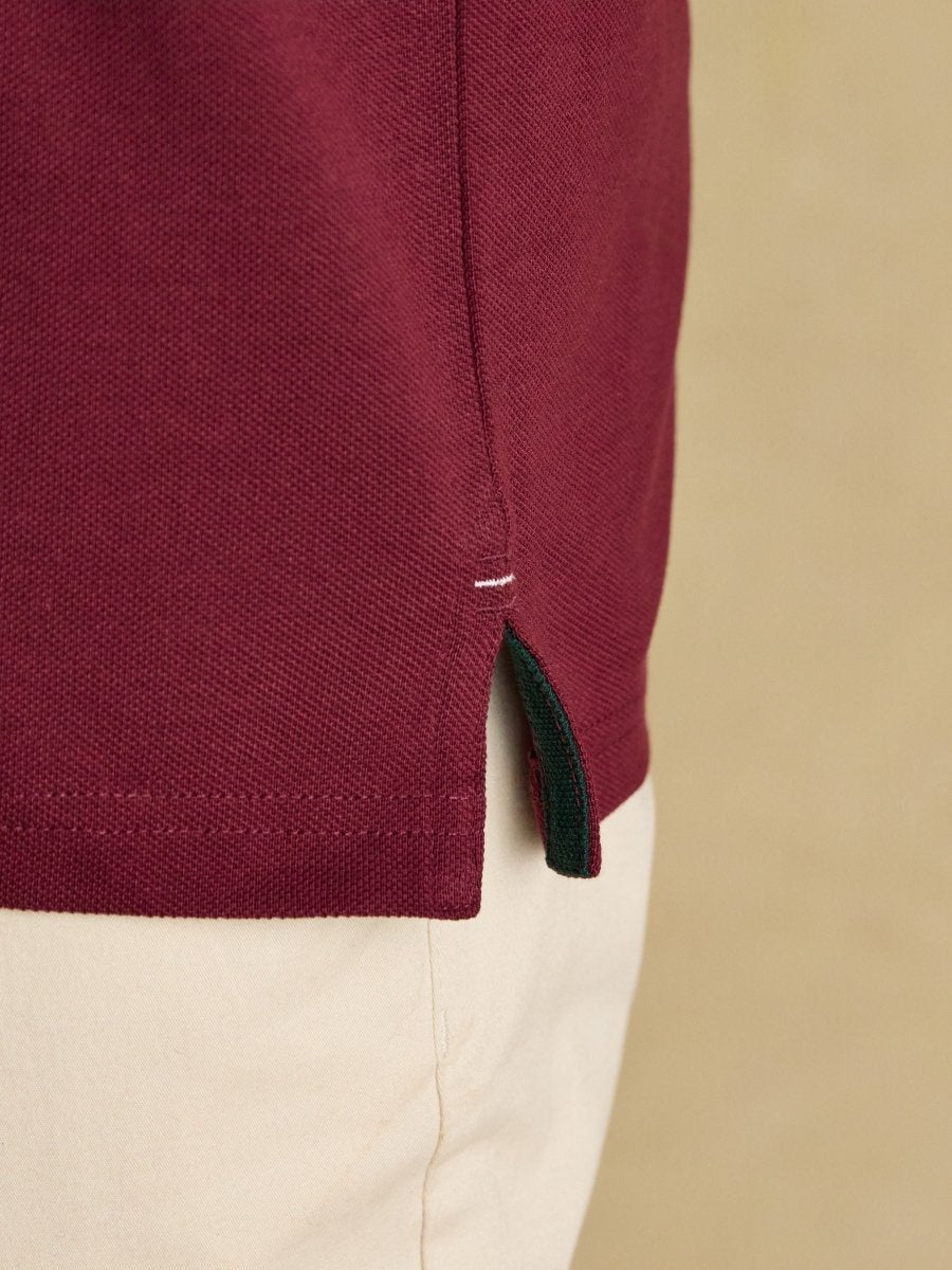 Woody Burgundy Red Cotton Pique Polo Shirt - RUTHERFORD & Co
