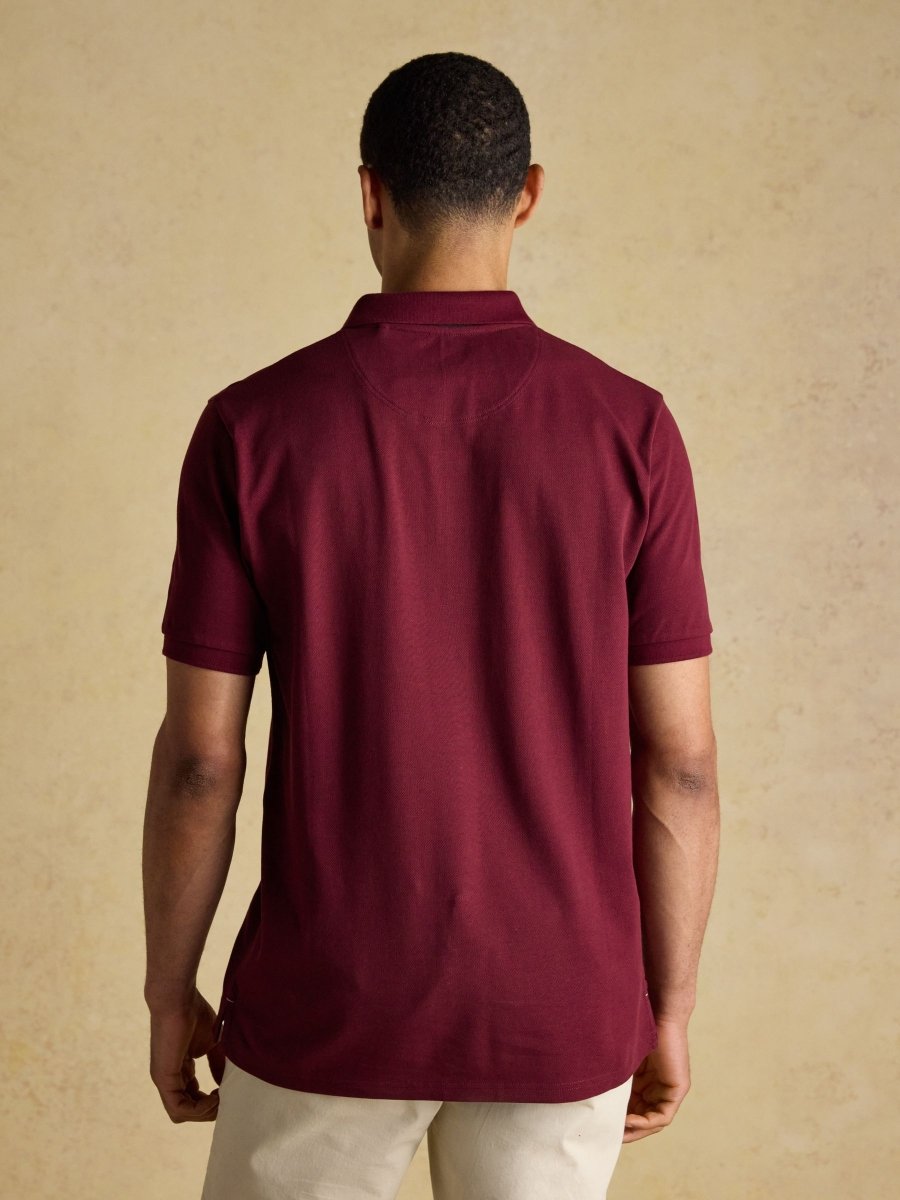 Woody Burgundy Red Cotton Pique Polo Shirt - RUTHERFORD & Co